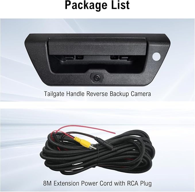 Tailgate Handle Backup Camera for Ford F150 Raptor 2015 2016 2017 Aftermarket Rearview Reverse Cameras for Pickup Truck Black with Night Vision/Waterproof/Parking Guideline