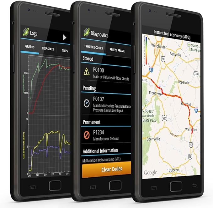 OBDLink LX Bluetooth 3.0 OBD2 Adapter for Motoscan, Torque, Hybrid Assistant (Android Only), OBD II Diagnostic Scanner