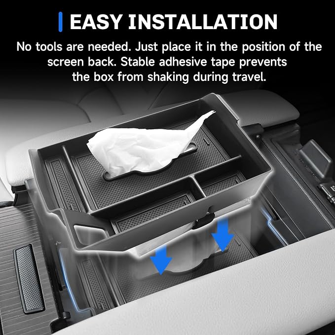 SXCY for 2025 2026 Toyota Sienna Center Console Organizer for Toyota Sienna 2021-2025 2026 Center Console Tray 2024-2026 Sienna Accessories Tissue Tray Paper Towel Organizer Enhanced Tissue Storage