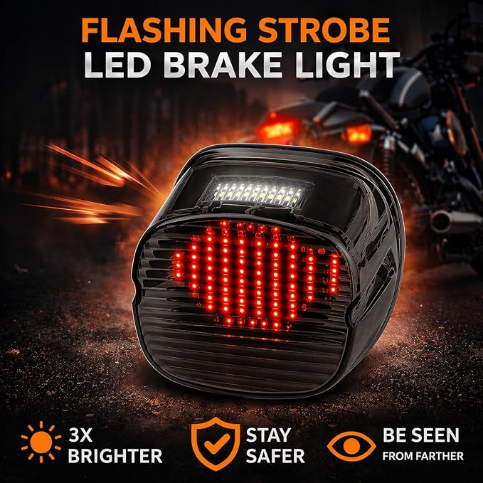 Eagle Lights Smoked Strobing LED Tail Light Upgrade for Harley Davidson Sportster/Softail/Touring/Dyna