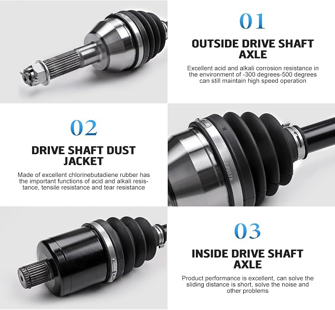 KLV Rear Left Right CV Axle Assembly Compatible with 2014-2023 Polaris Ranger 500 Ranger 570 Crew EFI EPS Full-Size 2014 2015 2016 2017 2018 570-6 Ranger ETX 1333069 1333628