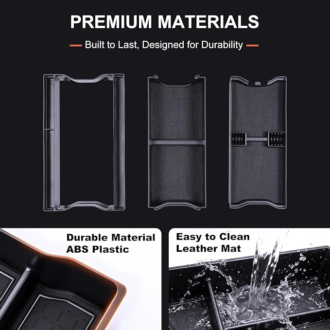 For 2026 Toyota RAV4 3PCS Double Layer Center Console Organizer Tray ABS Armrest Storage Box Easy to Pick Up&Install, 6th Gen Hybrid&Plug-in Hybrid Interior Accessories