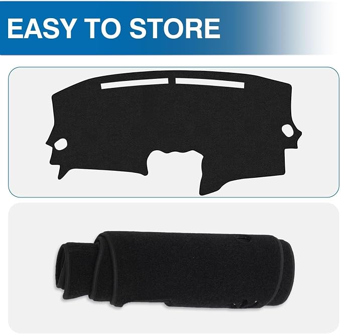 KUST Black Dash Cover Mat for Nissan Altima 2007-2012 Left Hand Driving Polyester Dashboard Cover Non-Slip Center Console Dash Cover Interior Accessories for Nissan Altima Sunshade No Glare
