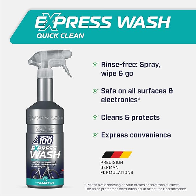 Quick Clean Express Bike Wash – On-the-Go Cleaning for Bicycles & Electric Bikes – Gentle, Effortless, Protects & Preserves Finish