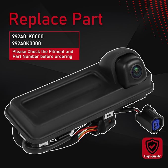 99240-K0000 Car Rear View Backup Camera with Trunk Release Switch | Compatible with 2020-2022 Kia Soul, Replaces 99240K0000, Backup Reverse Park Assist, Rear View Tailgate Handle Assist Camera