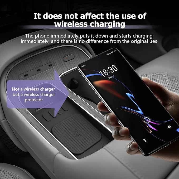 LUWU 2026 Palisade Wireless Charging Anti-Slip Mat Compatible with 2026 Hyundai Palisade Accessories Silicone Protective Pad Liner Premium Protective Pad Center Console Phone Charger Liner Mat Black