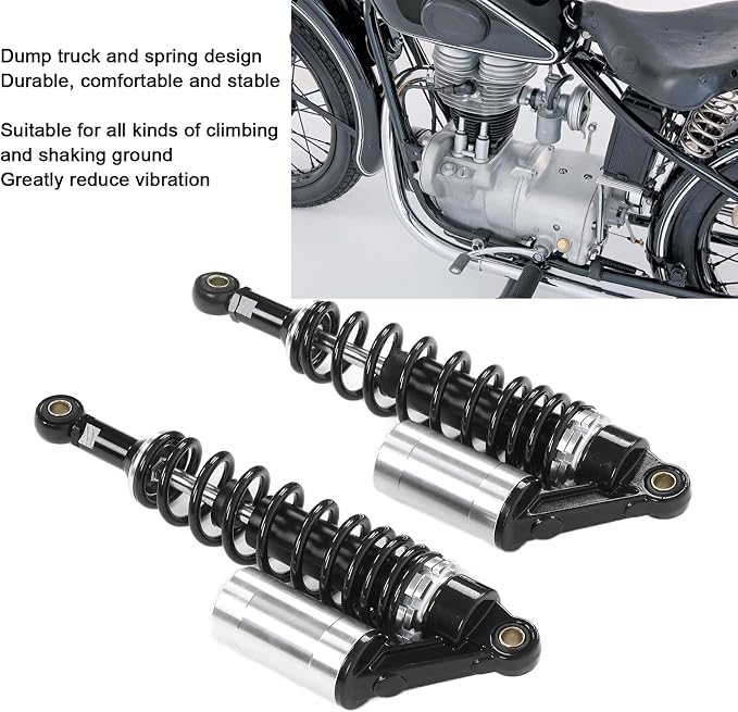 Keenso Aluminum Motorcycle Shock Absorbers, 13.5 Inch for ATV Quad Dirt Sport Bikes