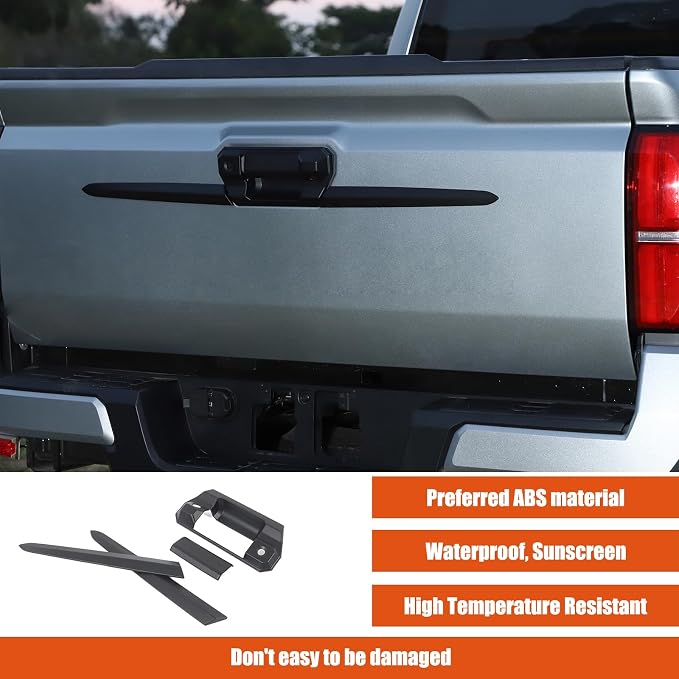 ABS Car Look Rear Door Handle Panel Cover Trim Compatible with Toyota Tacoma 2024 2025+,Car Tailgate Handle Trim Strip (Matte Black)