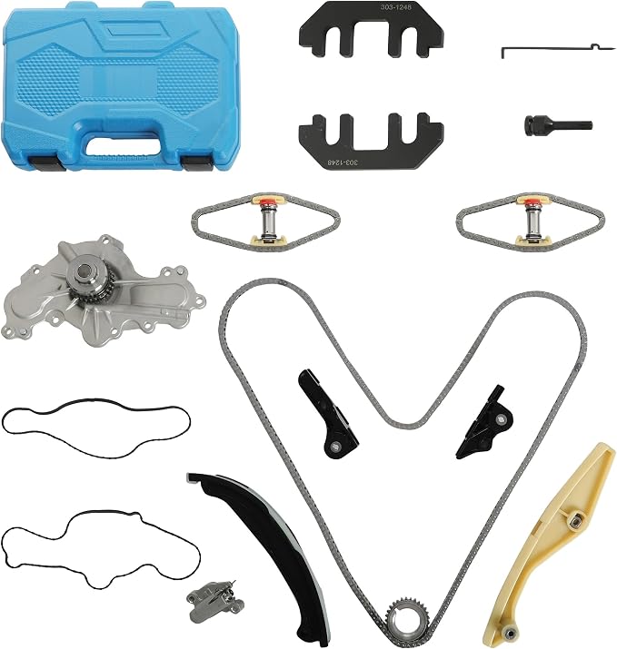 3.5 Timing Chain Kit w/Water Pump Fit for Ford Edge Explorer 11-19 303-1248 | Camshaft Holding Tool with Timing Alignment Holder Tool Kit Fit for Flex/Taurus/Mustang 3.5L 3.7L V6 BL3Z-6268-A