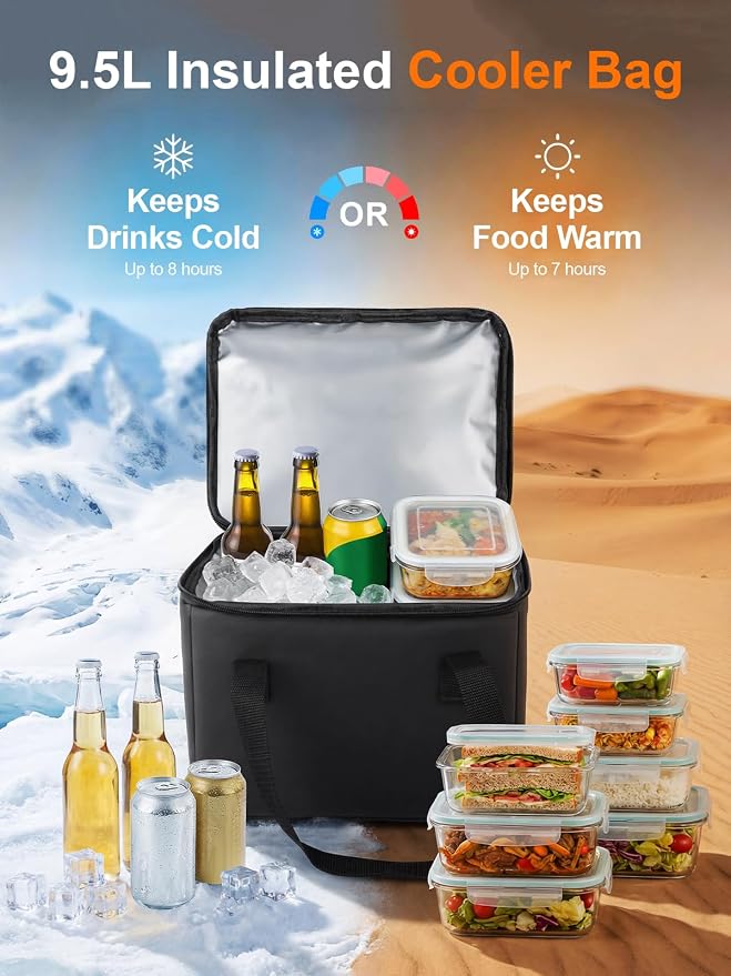 Car Seat Organizer Compatible with 2019-2026 Kia Telluride/Subaru Ascent 7 Seater, Car Seat Aisle Storage Box with 9.5L Leakproof Cooler Bag, Foldable Backseat Console Bin for Family Travel