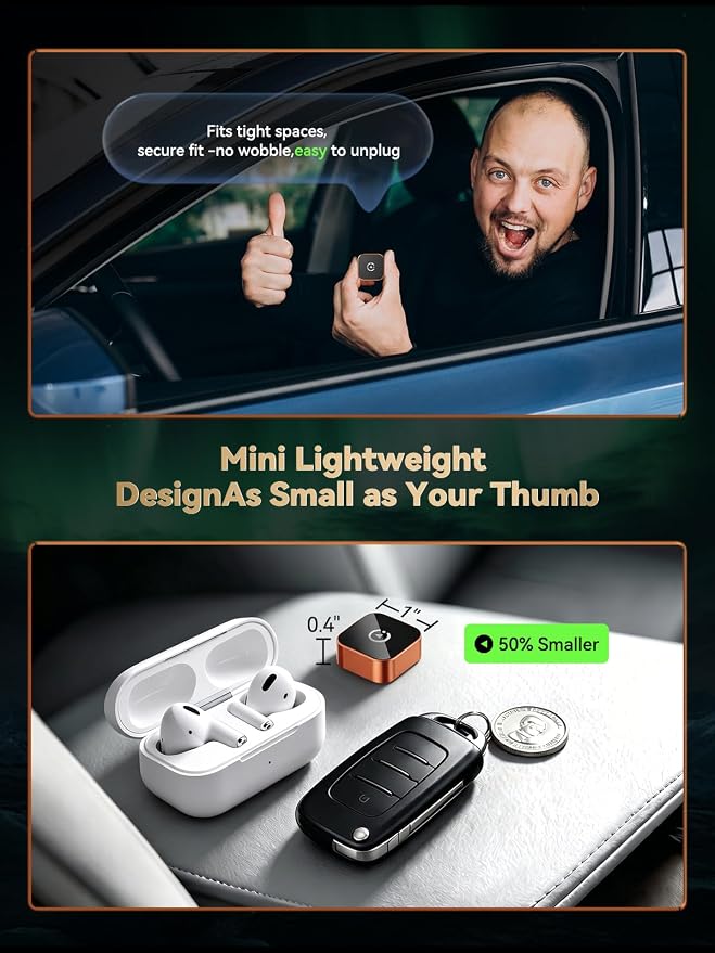 2026 Wireless CarPlay & Android Auto Adapter, Mini 2-in-1 Plug & Play Dongle Converts Wired to Wireless – Auto Reconnect, Low Latency, Works with iOS 10+ & Android 11+ for After 2016 Cars