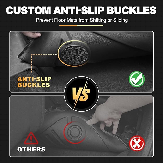 Floor Mats Fit for Mercedes-Benz C-Class C300 C43 AMG 2015-2021 Sedan Only | AOMSAZTO All Weather Custom Fit Floor Liners for 1st and 2nd Row, Black