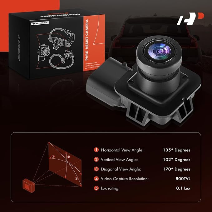 A-Premium Rear View Backup Camera Compatible with Ford | Parking Camera for 2017 2018 2019 Escape - Replace# GJ5Z-19G490-F