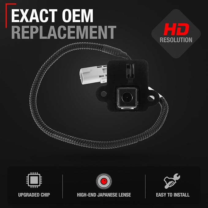 Rear View Backup Camera, Reverse Park Assist - Compatible with 2009-2013 Chevrolet Avalanche, 2009-2013 Cadillac Escalade EXT - OEM 20985078, 25866558, 590-115, GM1960121