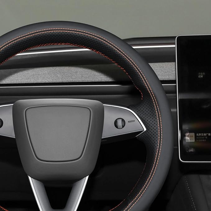 MEWANT Hand Sewn Steering Wheel Cover for Tesla Model Y Juniper Tesla Model 3 Highland 2025 DIY Steering Wheel Wrap
