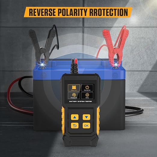 BT360 Car Battery Tester 12V 24V 30-2000 CCA Load Tester Starter Alternator Tester Automotive Charging Cranking System Tester for Motorcycle Car Truck SUV ATV Boat