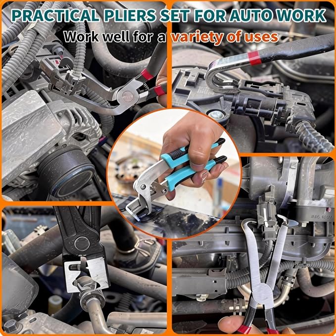 5Pcs Electrical Disconnect Pliers for Cars,Safety Wire Plier,ElectricalPlug DisconnectPliers,Automotive Tools Electrical ConnectorPliers,Car Clip Pliers/Disassembly Tools