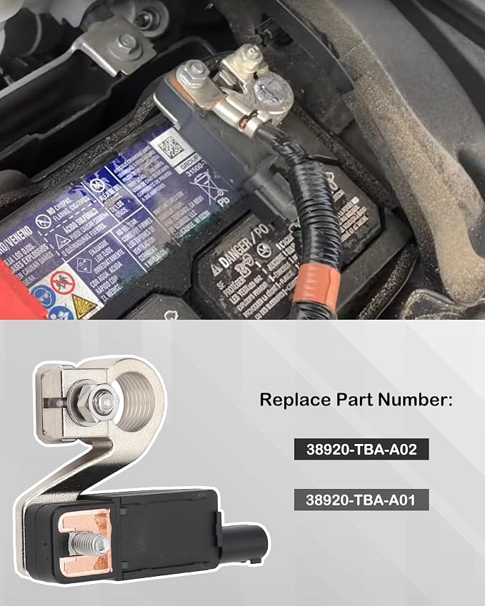 38920-TBA-A02 Battery Current Sensor Compatible with 2016 2017 2018 2019 2020 2021 2022 Honda Civic & CR-V Battery Temperature Voltage Sensor Replaces# 38920-TBA-A01