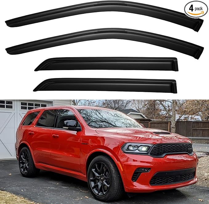 Window Visors Rain Guards for 2011-2026 Dodge Durango, Out-Channel Window Vent Wind Deflectors Visors Shades for 11-26 Durango