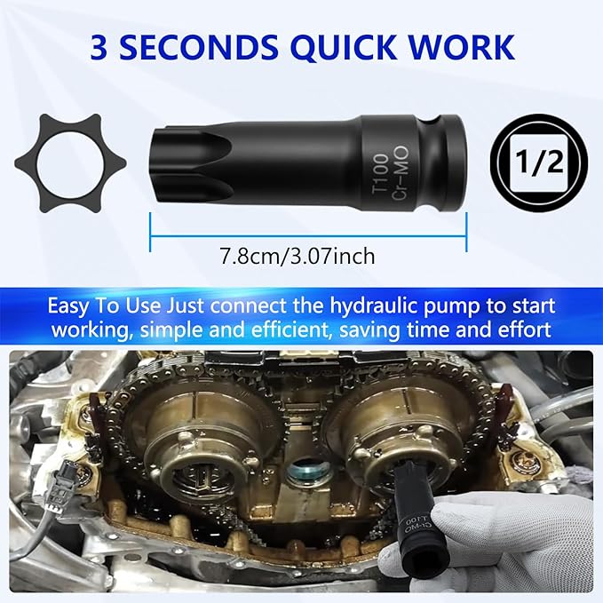 4Pcs Camshaft Alignment Engine Timing Tool Kit Compatible with Mercedes Benz M271 C108 C260 E200 SLK200 (2002-) Inline Four-Cylinder Engine OEM 271589006100 271589001600