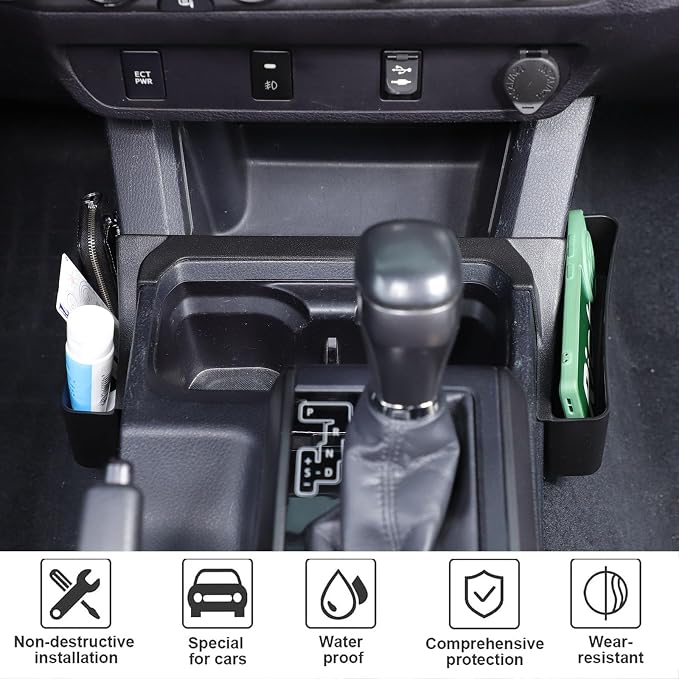 Car Console Organizer,Storage Box Center Console Organizer Tray,Console Pocket Organizer Phone Storage Compatible with Toyota Tacoma 2016-2023 Gear Shift Both Sides Storage Box,Organizer Accessories