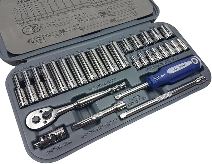 Blue point 29pcs 1/4Dr. Socket Set 6 Point BLPATSM1429