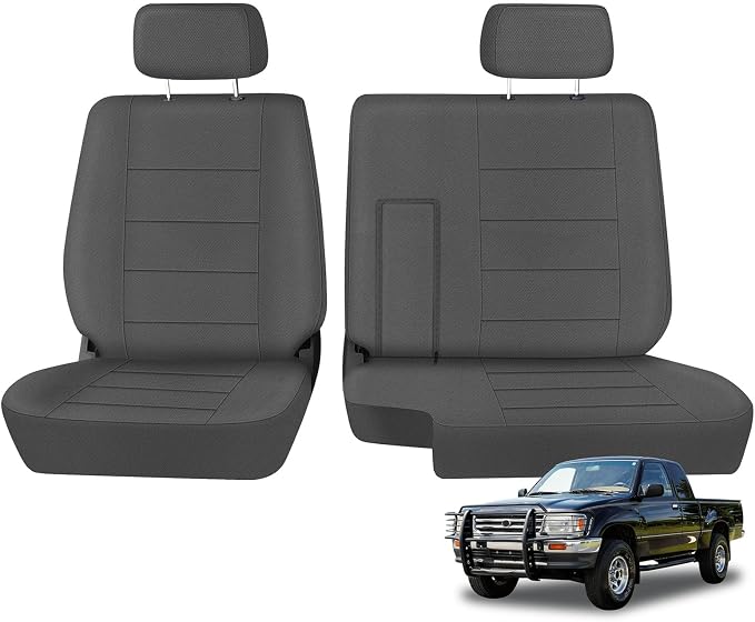 SAPUBK Front Seat Covers Replace for 1989-1994 Toyota Pickup 60/40 Bench Seat with Armrest Seat, Knitted Fabric Composite Soft Foam Lining Airmesh Breathable Seat Cover