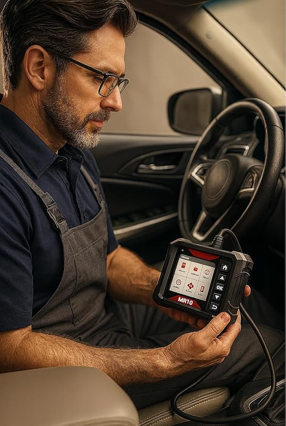 New! MR10 2.8 in Screen OBD2 Code Reader w/Live Data, ABS & Oil/Battery Reset, Wireless App Integration, Vehicle History & Recall Alerts — Compatible with Maddox Models for 1996+ OBD2 Cars & Hybrids