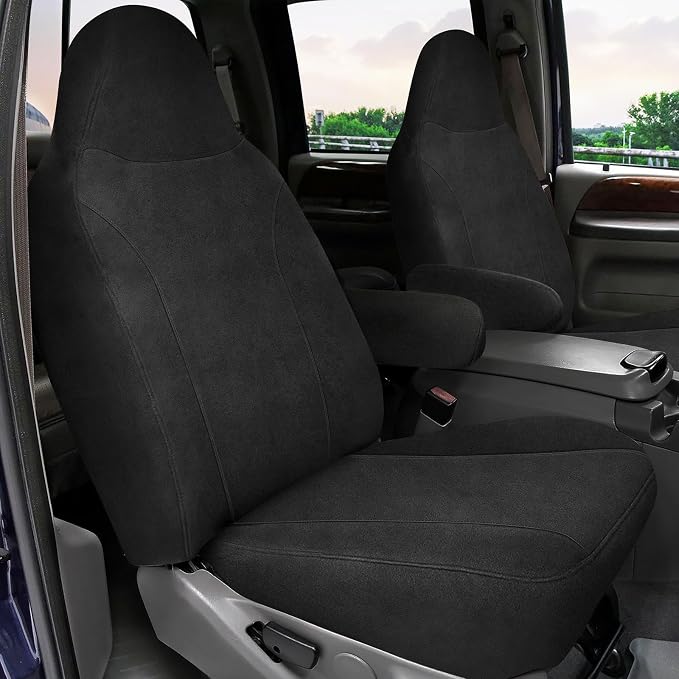 Front Seat Covers Compatible with 1999-2001 Ford F150-F550 Front Captain Chairs with Molded Headrests and Armrests, Heavy Duty Dutch Velvet Fabric