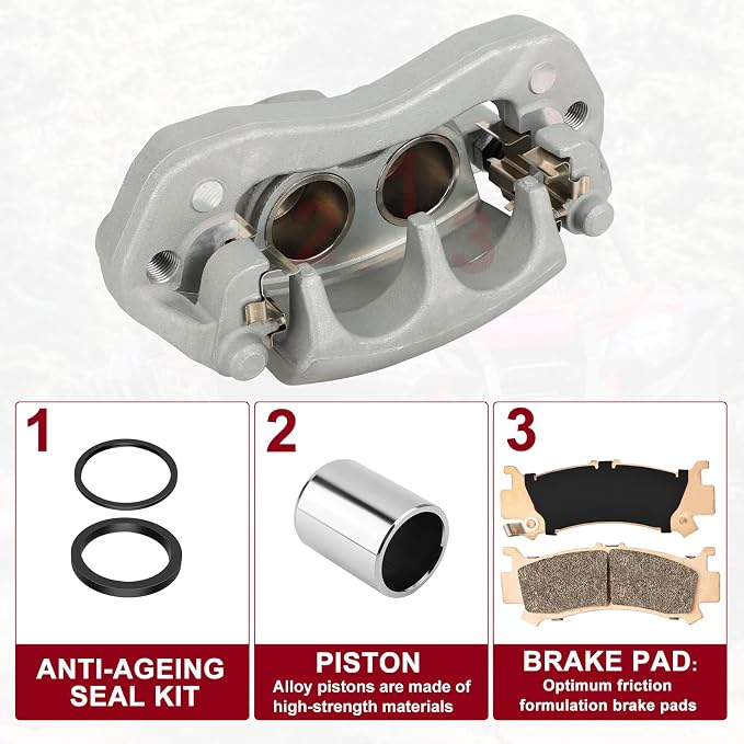 M MATI Front Left Disc Brake Caliper for Honda Pioneer 1000 Talon 1000 1000X 1000R SXS1000 2016-2023 with Sintered Pads Kit 45150-HL4-A01