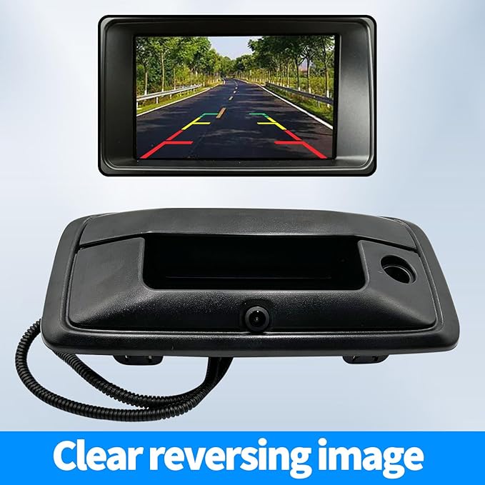 Rear View Backup Tailgate Handle Camera Compatible with 2014-2018 Chevy Silverado GMC Sierra 1500 2015-2018 Sierra 2500HD 3500HD Canyon Tailgate Door Handle Replacement Camera