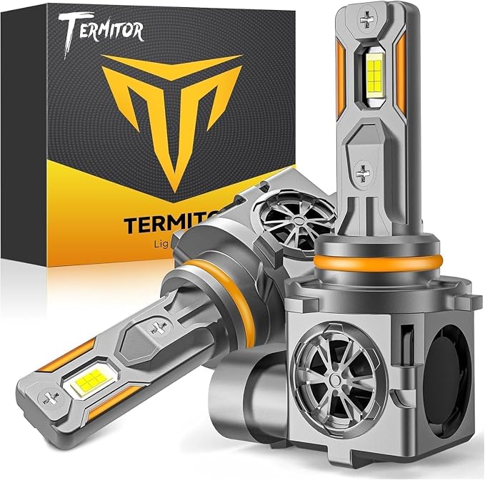 Termitor High Performance 9005 HB3 Fog Light Bulb for Off-road Only | 80,000LM Brightness, 6500K Bright White Light, DIY Easy Install, 85K+ Hrs, IP68, OE Sizing, Pair Pack