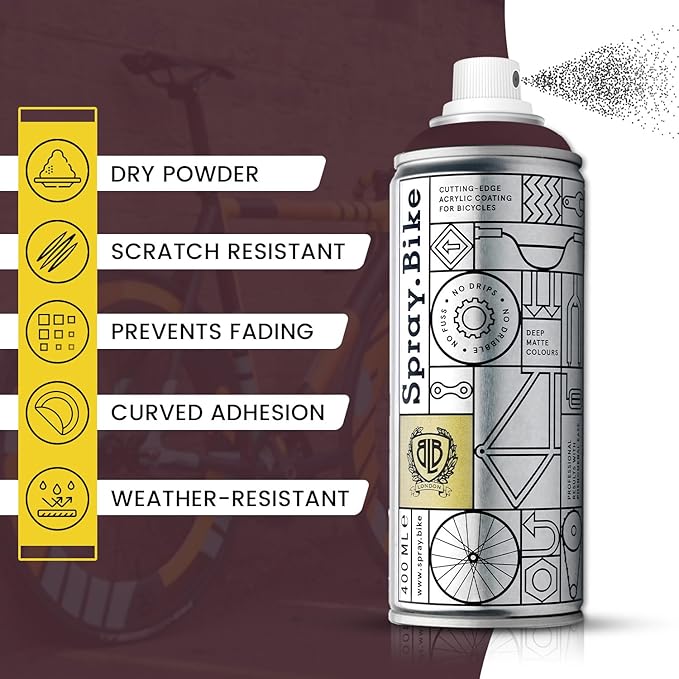 Spray.Bike Spray Paint | Designed Mainly for Bicycles | Multi-Use Acrylic Spray Paint for Metal, Plastic | High Coverage Bike Paint, 400ml