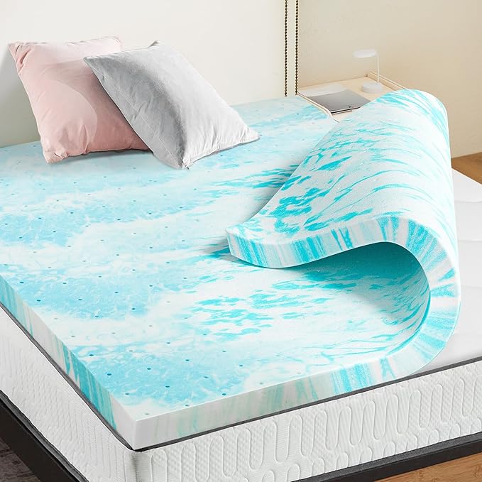 OLIXIS 3 Inch Twin XL Size Gel Infused Memory Foam Mattress Topper, Soft Breathable Cooling Bed Pad, a Comfortable Bed Mattress Overlay for Bedroom, RV, Camper and Sleeper Sofa, CertiPUR-US Certified