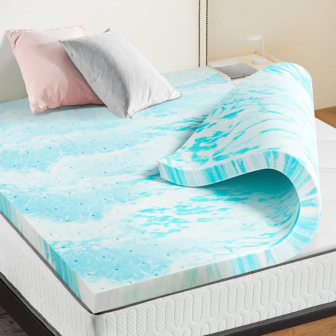 OLIXIS 3 Inch Twin Size Gel Infused Memory Foam Mattress Topper, Soft Breathable Cooling Bed Pad, a Comfortable Bed Mattress Overlay for Bedroom, RV, Camper and Sleeper Sofa, CertiPUR-US Certified