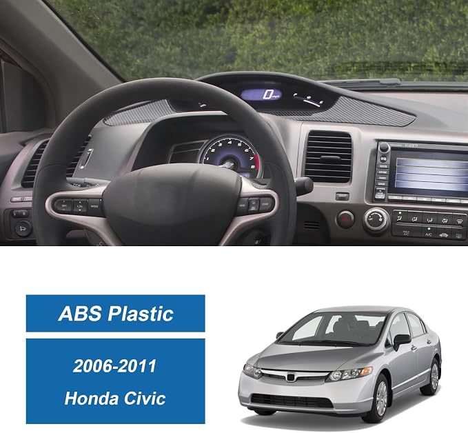 Carbon Fiber Dash Instrument Panel Cover for Honda Civic 8th Gen 2006 2007 2008 2009 2010 2011