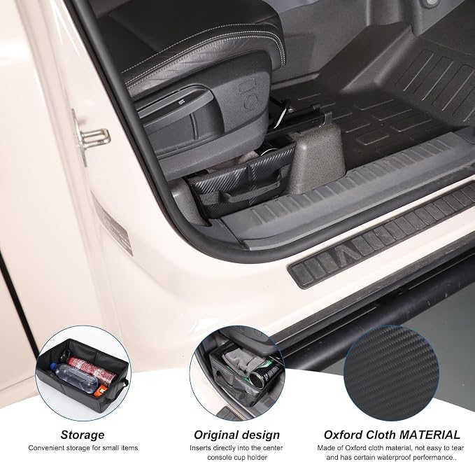 Compatible with Ineos Grenadier 2020-2024 Under Seat Storage Tray, Customized Driver Passenger Underseat Hidden Organizer Tool Box Organizer with Anti-slip and Handle (Carbon Fiber Pattern)