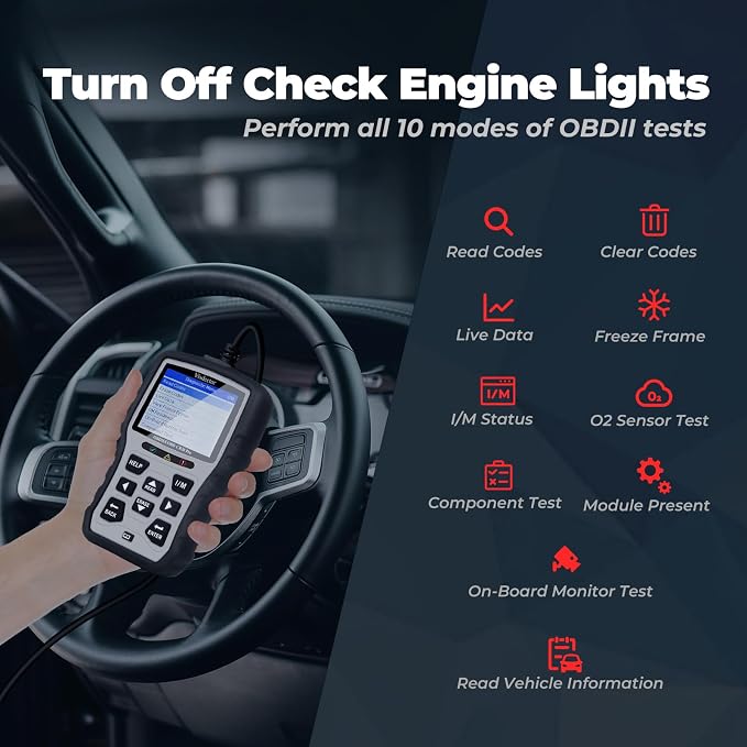 CR20 Pro Enhanced Universal OBD2 Scanner Car Code Reader Check Engine Fault Reader to Turn Off CEL Light, Read & Clear DTCs, Data Graphing, Voltage Test, Silver/Black
