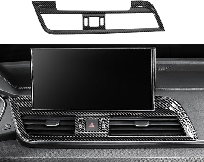Dashboard Panel Side Air Outlet Vent Frame Compatible with Audi Q5 2018-2020, Center Air Outlet Vent Cover Trim Decals, Dash Air Vent for Audi Q5 Sportback, ABS Carbon Fiber Q5L Accessories