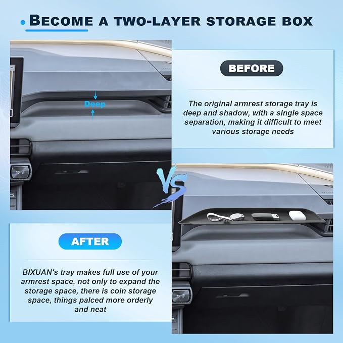 BIXUAN 2026 RAV 4 Passenger Above Glove Box Organizer for Toyota 2026 RAV 4 Center Console Organizer Middle Console Storage Box 2026 RAV 4 Accessories