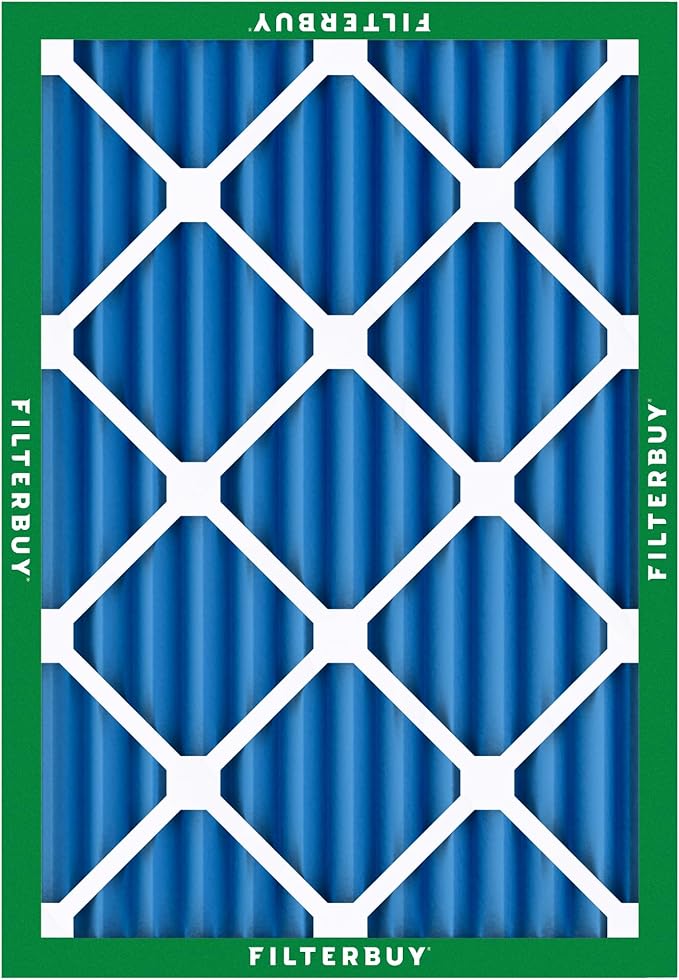 Filterbuy 20x24x2 Air Filter MERV 13 Optimal Smoke & Allergy Defense (3-Pack), Electrostatic Pleated HVAC AC Furnace Filters Replacement (Actual Size: 19.38 x 23.38 x 1.75)