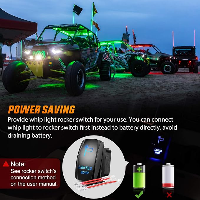 Nilight 1PC 3FT Spiral RGB Led Whip Light with Spring Base Chasing Light RF Remote Control Lighted Antenna Whips for Can-Am ATV UTV RZR Polaris Dune Buggy Offroad Truck, 2 Years Warranty