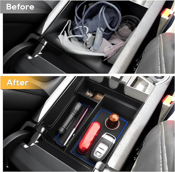 LFOTPP Edge Console Organizer for Ford Edge Console Tray [SE/SEL/ST-Line/Titanium/ST] ABS Storage Tray, EZ to Install, Keep Tidy & Organized, Blue