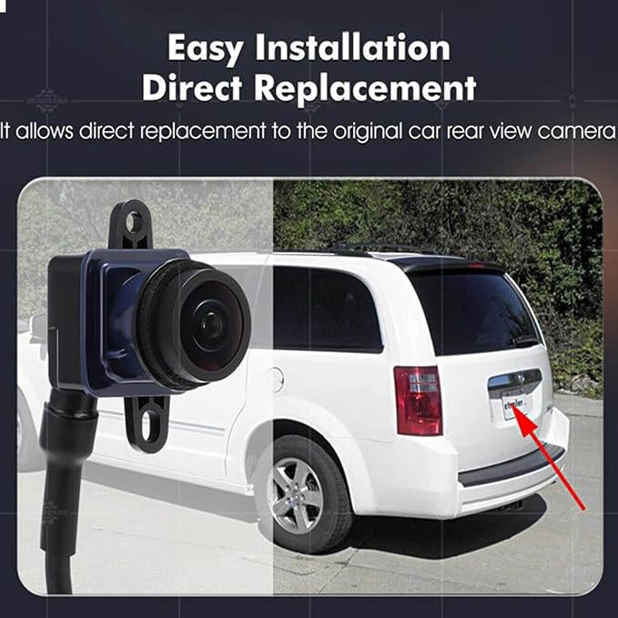 Rear View Back Up Camera Multiangle Views,Compatible with Chrysler Town & Country 2011-2016 Dodge Grand Caravan 2011-2020 Reversing Camera Replaces 4672639AA