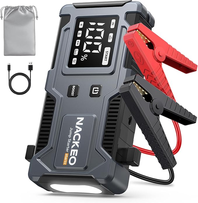 Car Battery Jump Starter 8000A, Portable Car Jump Starter for All Gas and 12L Diesel Engines, Power Bank & Battery Jumper, Portable Jump Box Car Battery with LCD Display, LED Light
