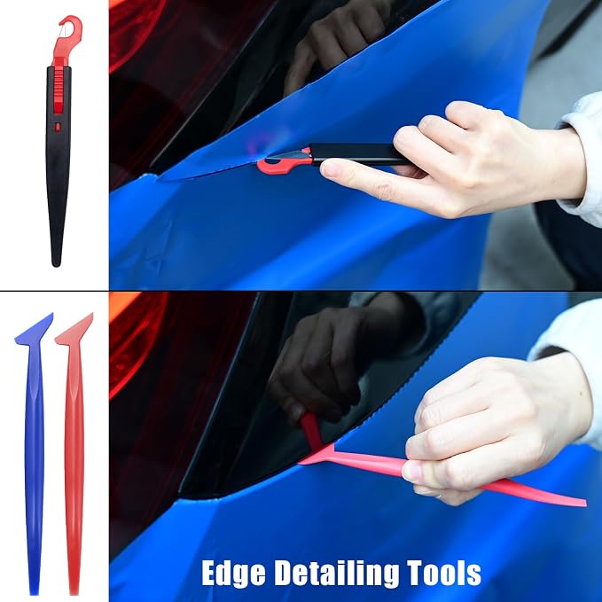 NEWISHTOOL Vinyl Wrap Tool Kit Tint Tools with Sponge Seam Roller, Window Scraper, Felt Squeegee, Magnet Holders, Gloves and Micro Tucking Tool