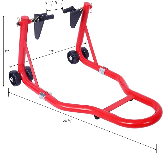 Donext Motorcycle Stand 1000LB Sport Bike Front and Rear Wheel Lift Swingarm Paddock Stands Red, U