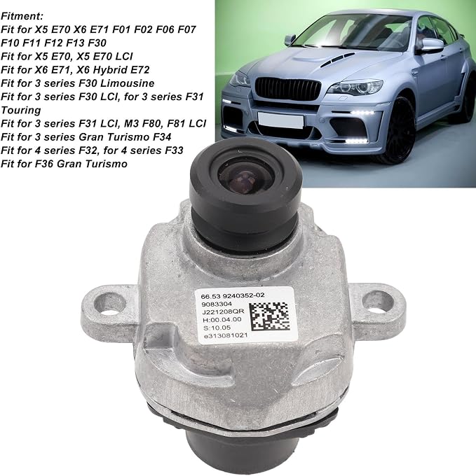 Front Bumper Side View Camera, Wide Compatibility Display, Safety Driving with Strong Performance for X5 E70, X6 E71, F01, F02, F06, F07, F10, F11, F12, F13, F30 (Left