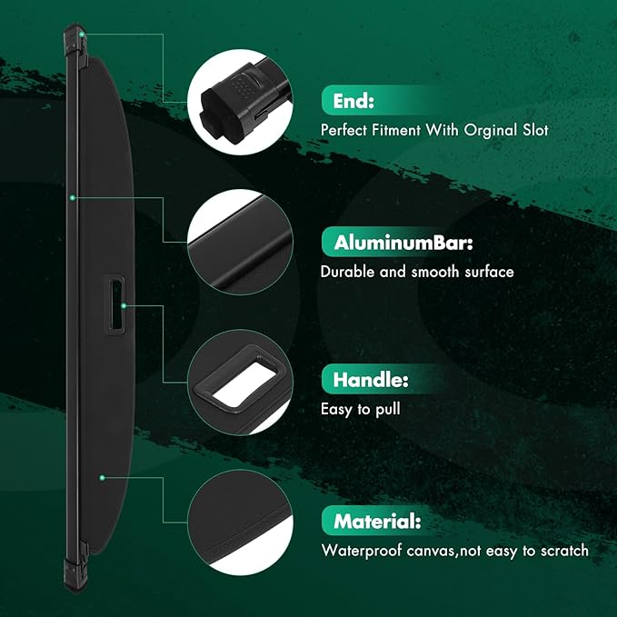 SCITOO Retractable Rear Cargo Cover Shade 2008-2012 Fit for Ford Escape Rear Trunk Retractable Security Shade Cover