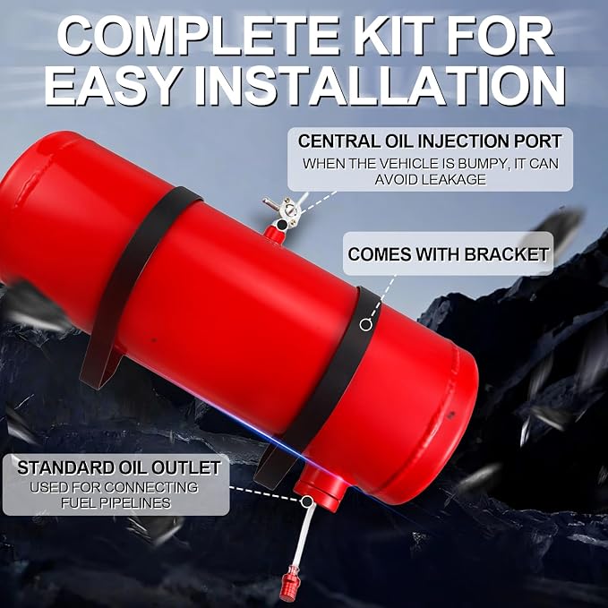 Red Gas Tank Fuel Tank Aluminum Cylinder 6 x 18" Center Fill 2 Gallon minibike gas fuel tank For Golf Cart ,Motorcycle ,Dune Buggy ,mini bike ,go kart